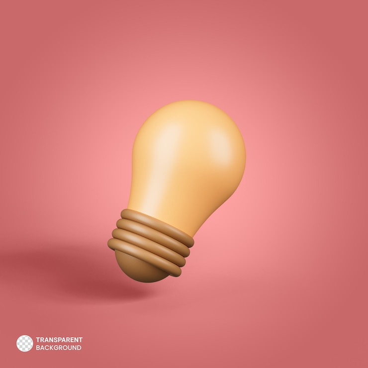 Бесплатный PSD значок лампочки 3d element 3d render illustration