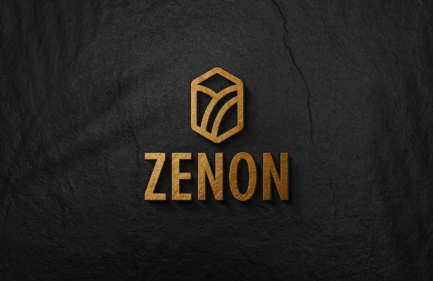 gold 3d logo mockup