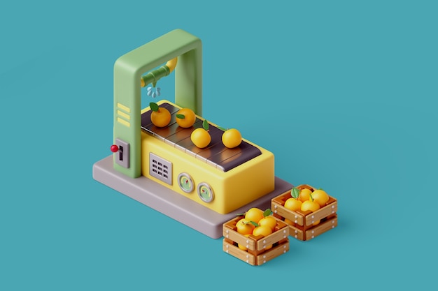 Illustrazione di produzione alimentare 3d