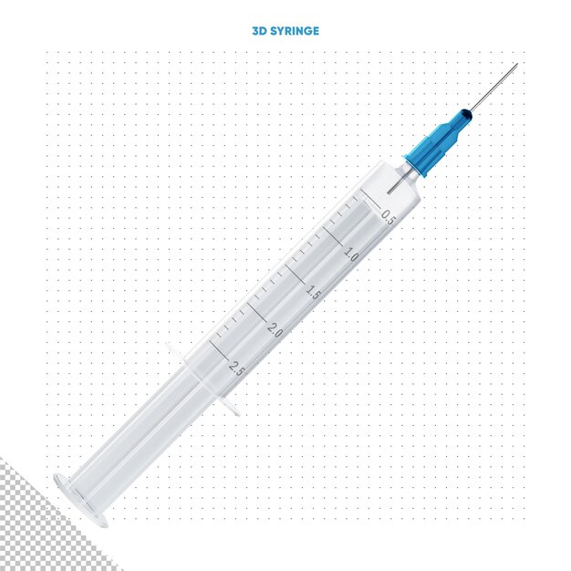 3d Frontal blue syringe