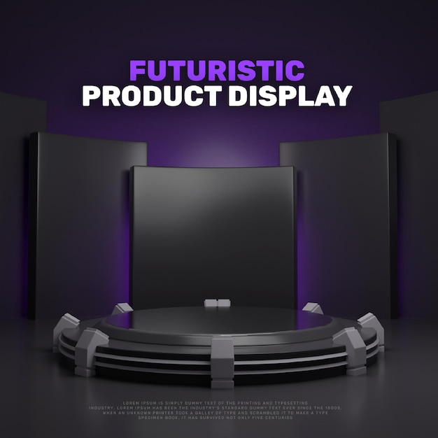 3d futuristic podium product display