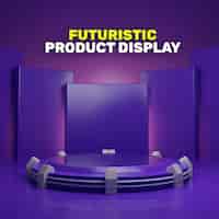 PSD gratuito display del prodotto sul podio futuristico 3d