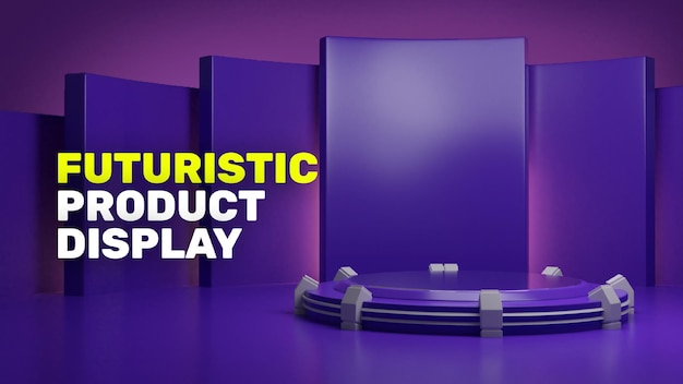 Free PSD 3d futuristic podium product display