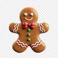 Free PSD 3d gingerbread man merry christmas cookie