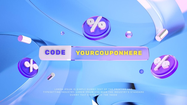 3d Glass Look Discount Sale Promotion Banner