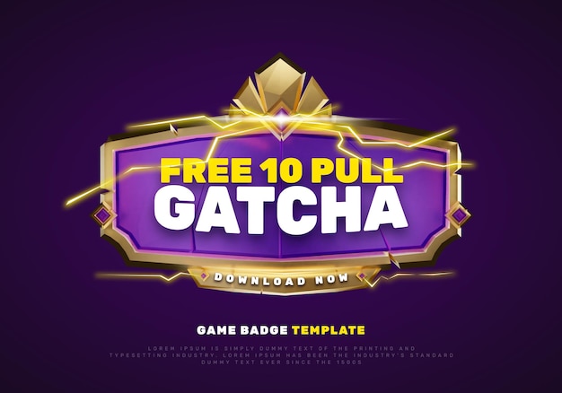 Free PSD 3d gold purple game logo promotion title template