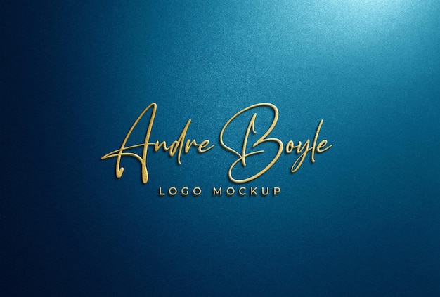 3d golden logo mockup