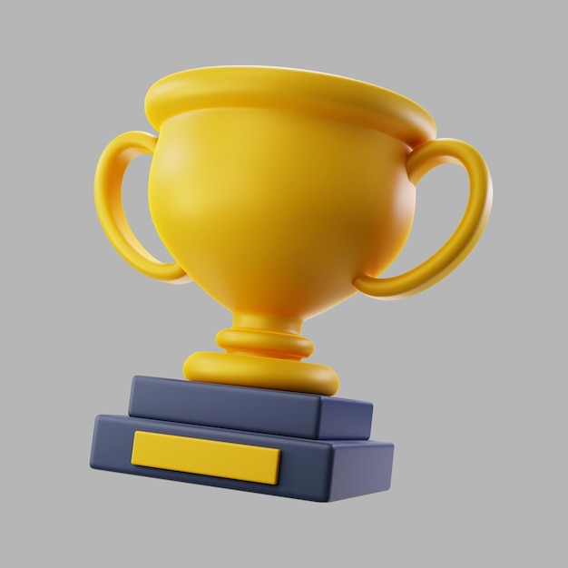 3d golden winning trophy