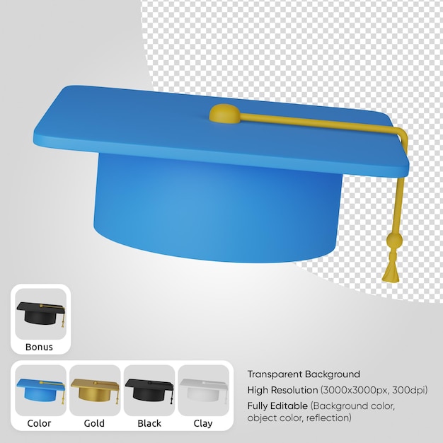 3d graduation hat