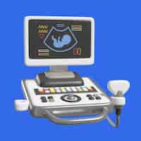 Free PSD 3d healthcare icon with ultra scanner