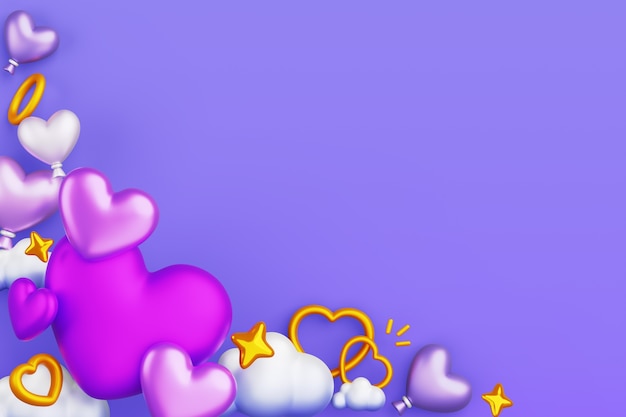 Free PSD 3d hearts background