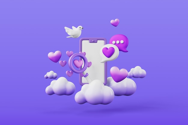 3d hearts background