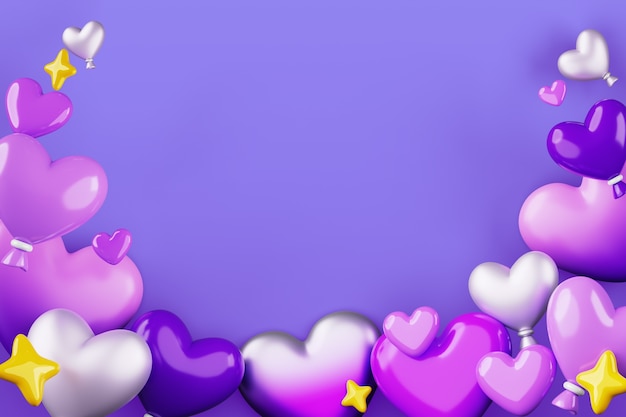 Free PSD 3d hearts background