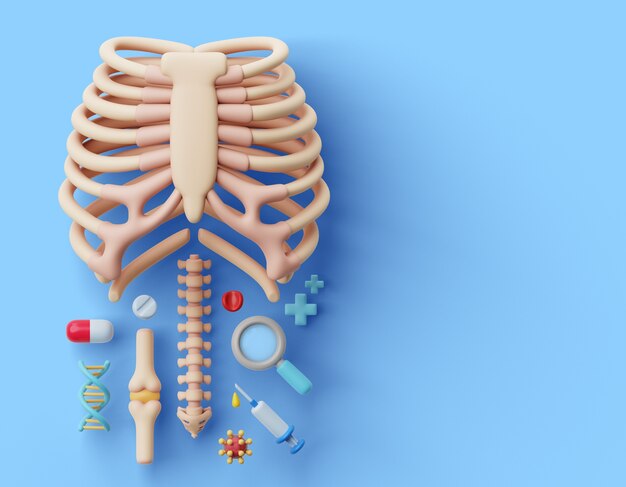 Фон 3D частей человеческого тела