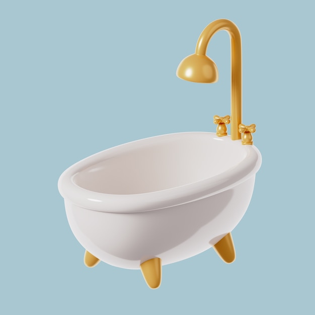 Free PSD 3d icon of furniture with bathtub