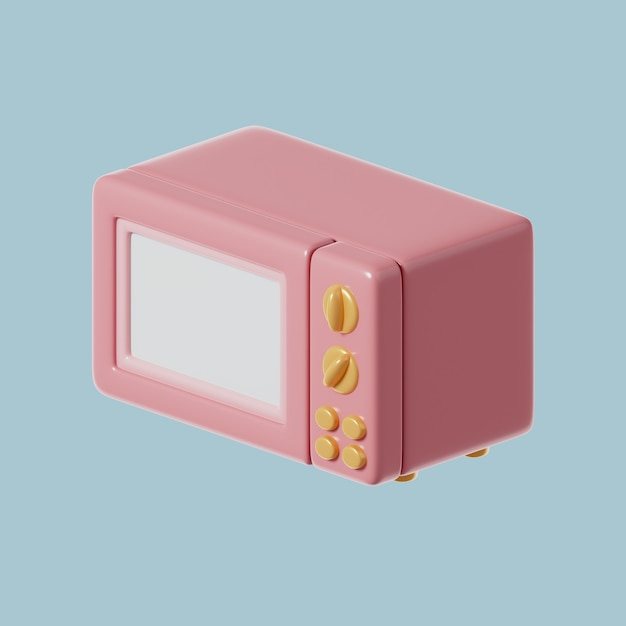 3d icon of furniture with microwave