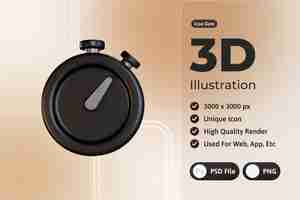 Free PSD 3d icon gym, stopwatch