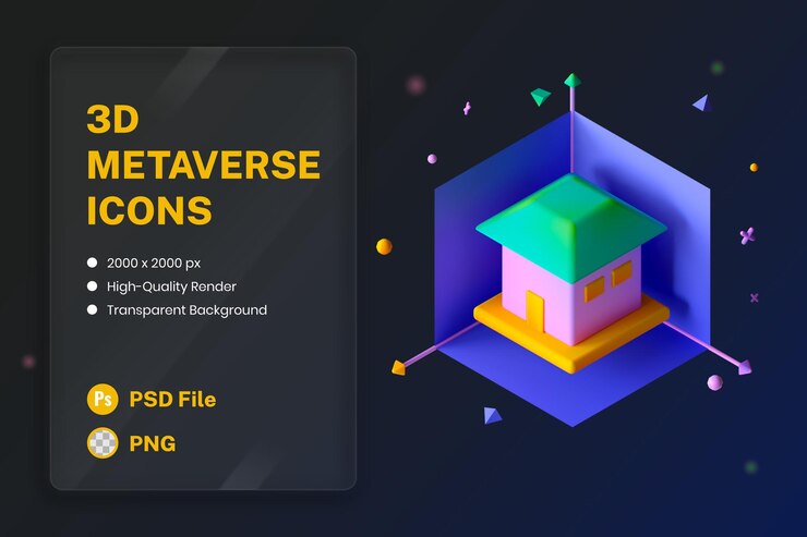 3D Иконка Интерактивная Виртуальная Реальность Метавселенная