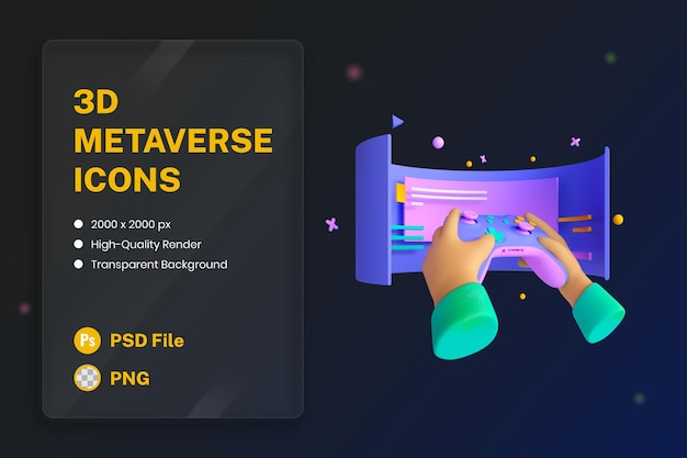 3D Иконка Технология Метавселенной