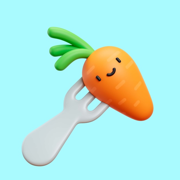 3d icon render for vegan lifestyle