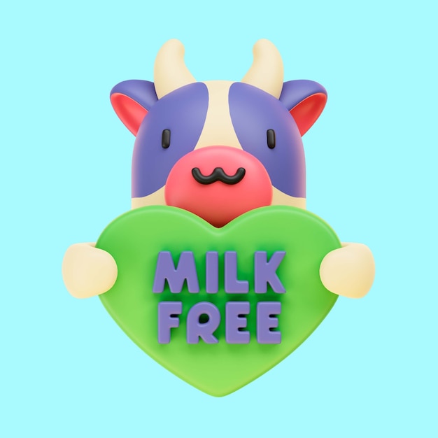 PSD gratuito rendering di icone 3d per lo stile di vita vegano