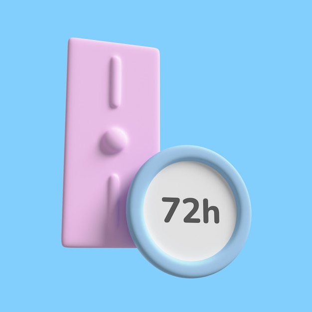 Icona 3d per l'educazione sessuale con la pillola abortiva