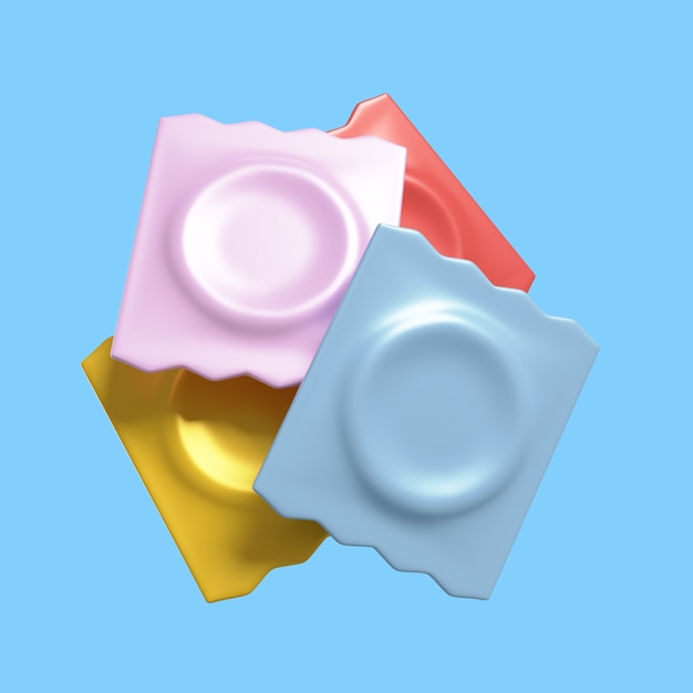 3d icon for sex education with condoms