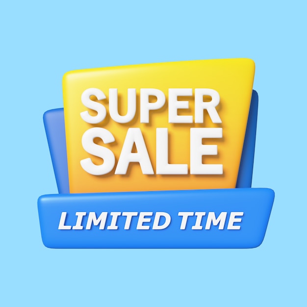 Free PSD 3d icon for super sales