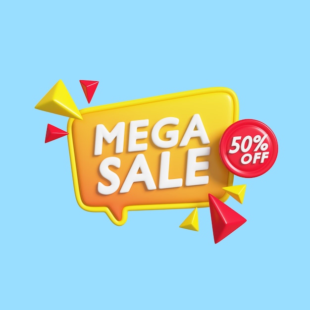 Free PSD 3d icon for super sales