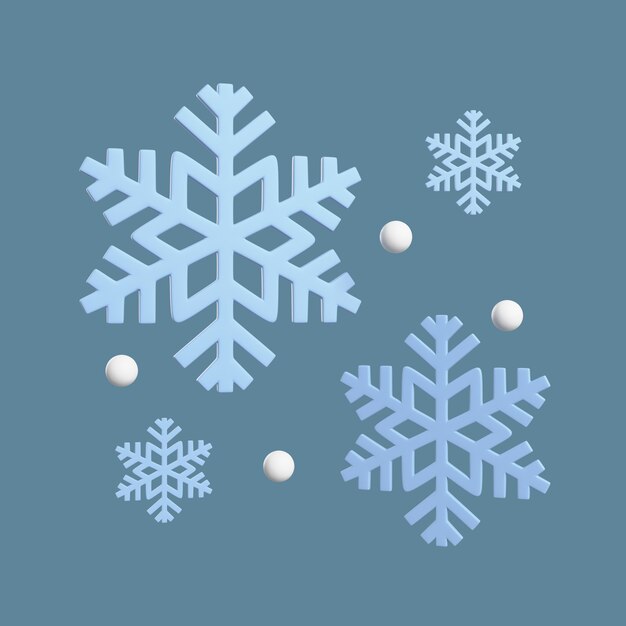 3d icon for weather conditions with snowflakes