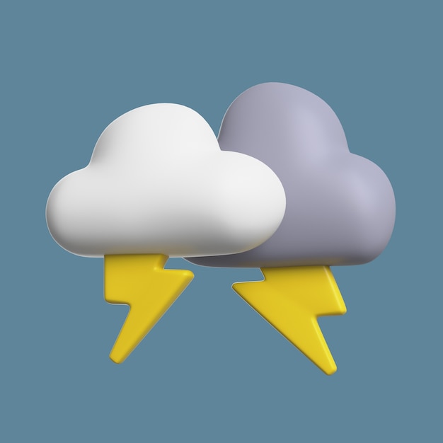 Icona 3d per condizioni meteorologiche con temporale