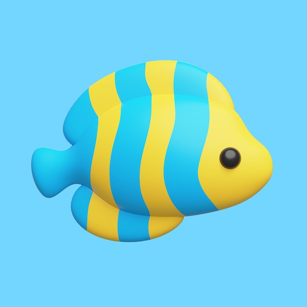 3d icon with aquatic animal