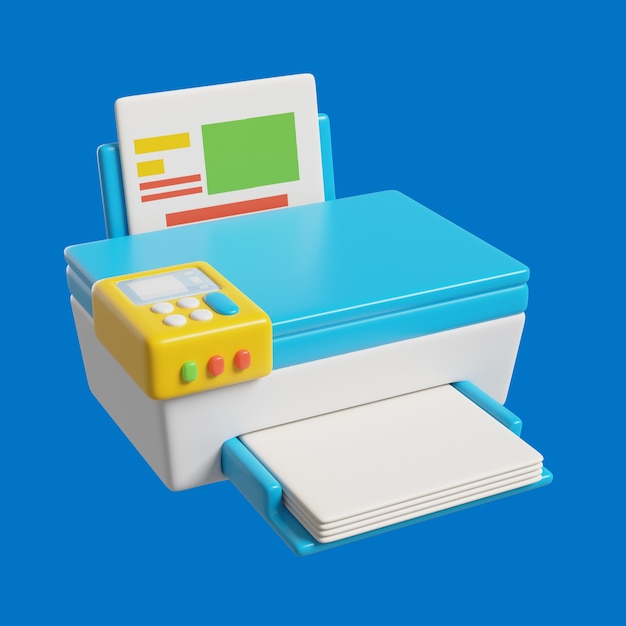 Free PSD 3d icon with printer