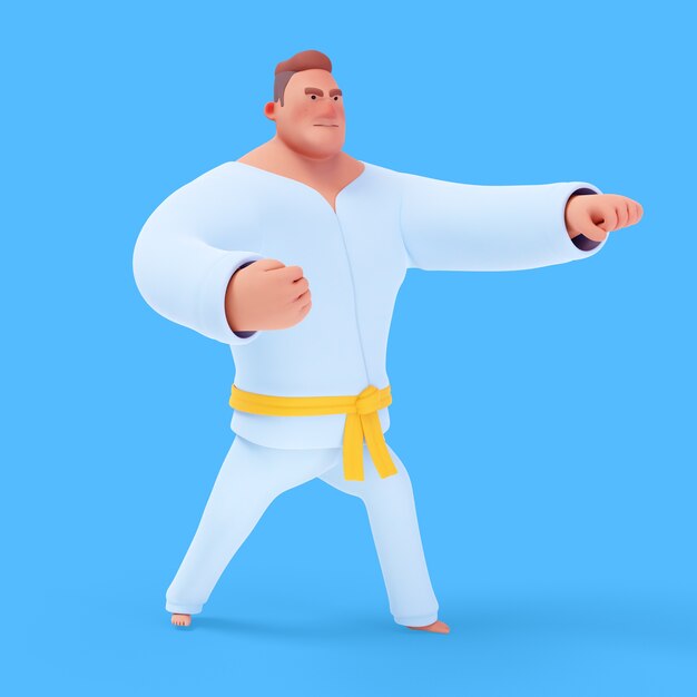 Free PSD 3d illustration of athletic man doing sport activities