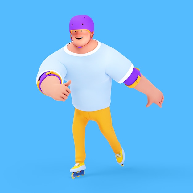 Free PSD 3d illustration of athletic man doing sport activities