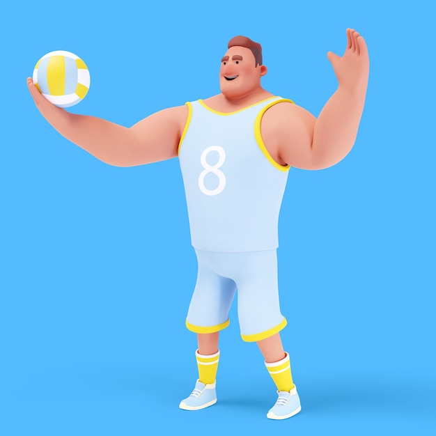 PSD gratuito illustrazione 3d dell'uomo atletico che fa attività sportive