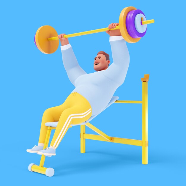 3d иллюстрация спортивного человека, занимающегося спортом