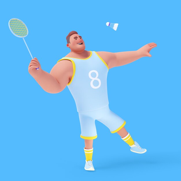 3d иллюстрация спортивного человека, занимающегося спортом