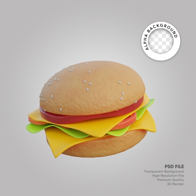 3d illustration burger