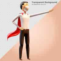 Free PSD 3d illustration business man standing with red cloak