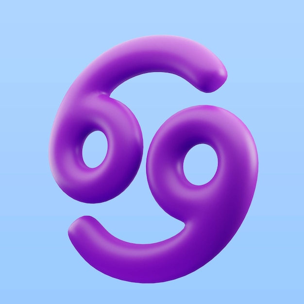 3d illustration of the cancer zodiac sign