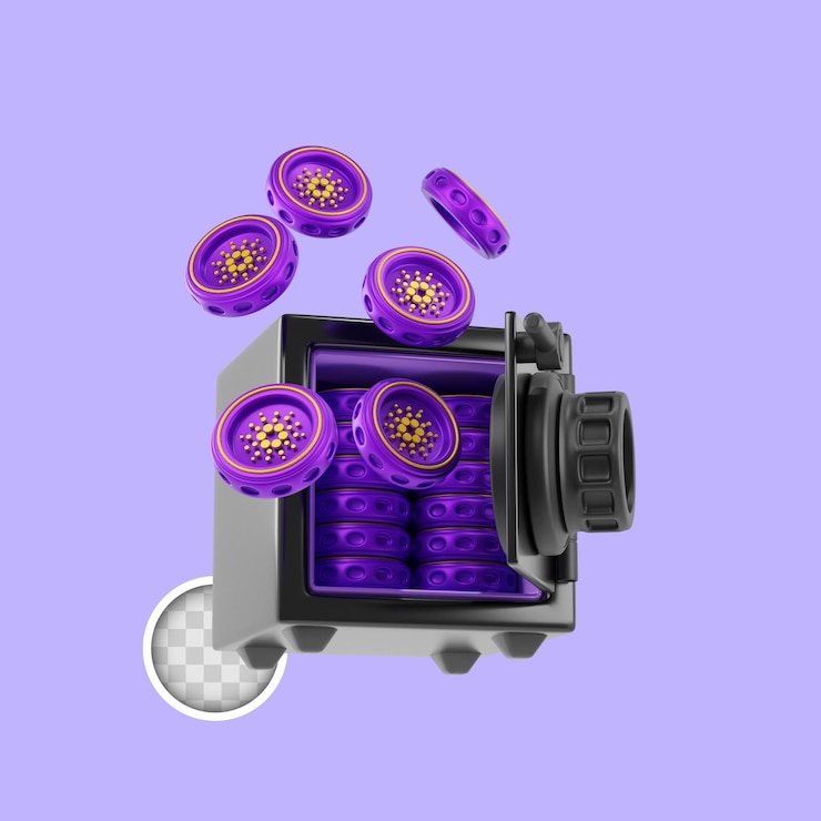 Free PSD 3d illustration cardano bank or storage