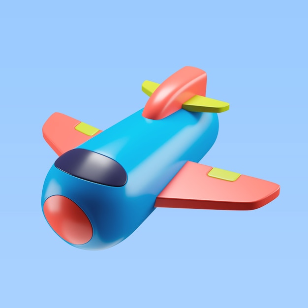 Free PSD 3d illustration of children's toy airplane