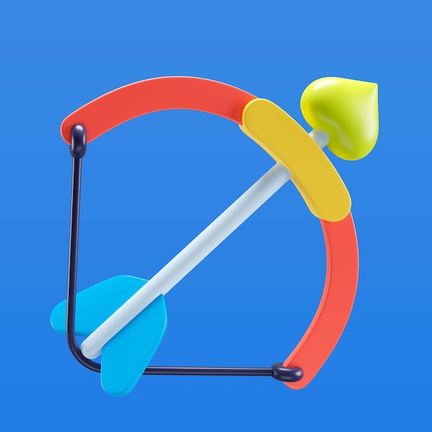 3d illustration of children's toy bow and arrow