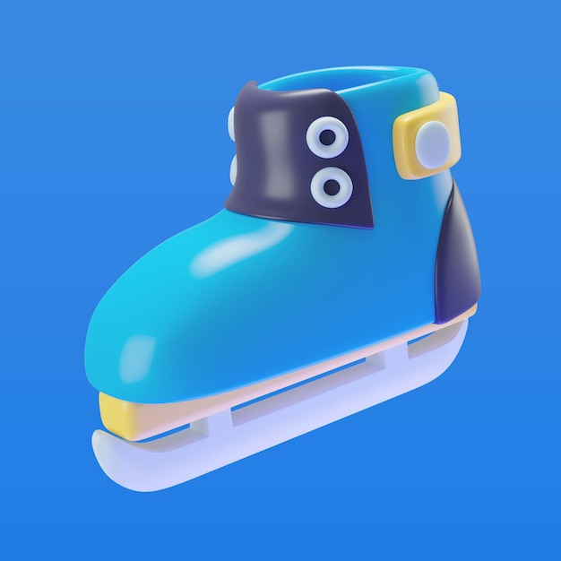 Free PSD 3d illustration of children's toy ice skate