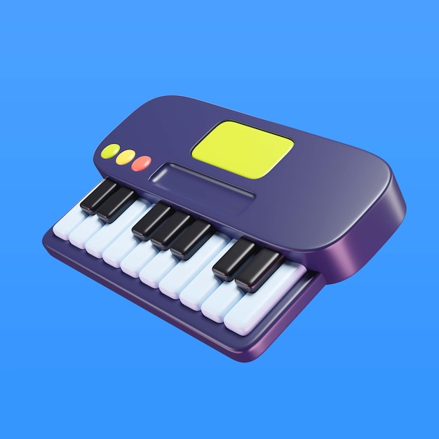 Free PSD 3d illustration of children's toy keyboard