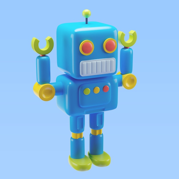 3d illustration of children's toy robot