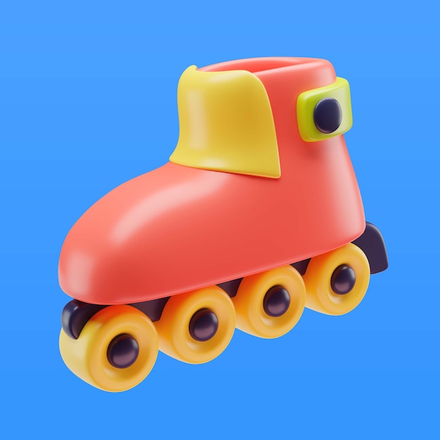 3d illustration of children's toy roller blades