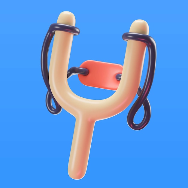 Free PSD 3d illustration of children's toy slingshot