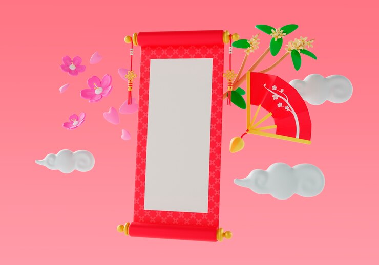 Free PSD 3d illustration for chinese new year celebration